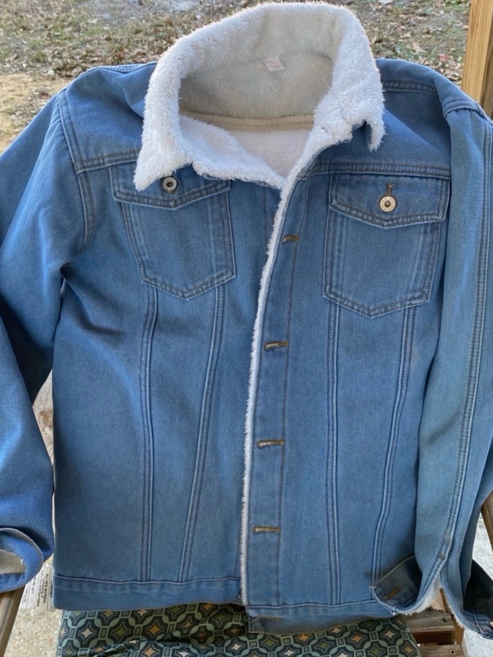 NWOT Light Blue Sherpa-Lined Denim Jacket